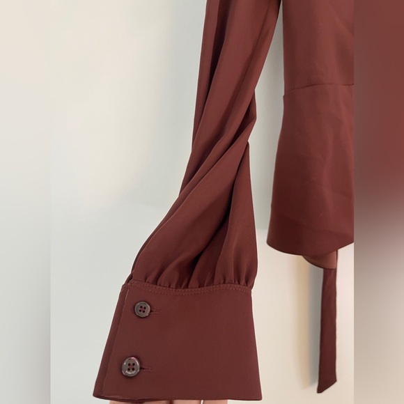 Aritzia Babaton Bello Work Long Sleeve Blouse Top Shirt Size Small - Picture 7 of 9